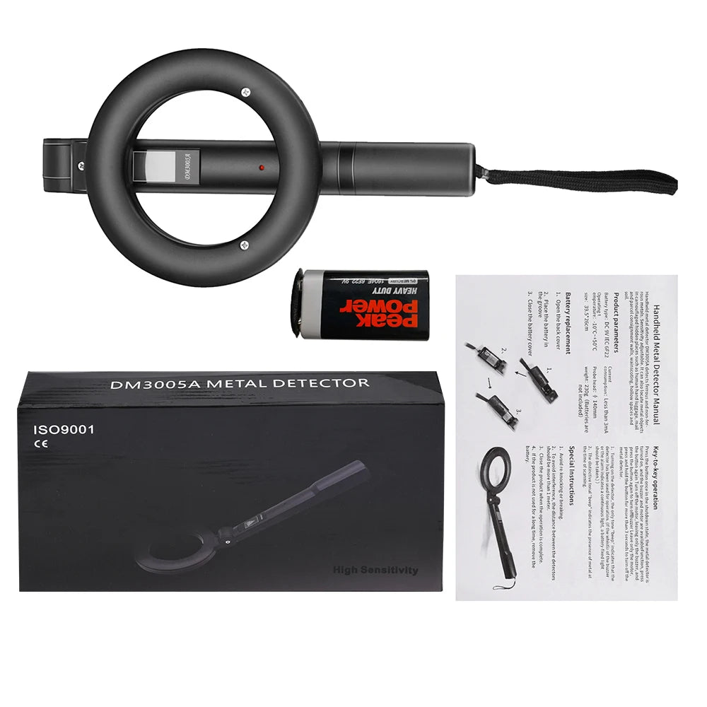 DM3004A Professional LED Metal Detector Handheld Pinpointer with Alarm Scanner Security Checker Gold Finder Metal Detect Tools