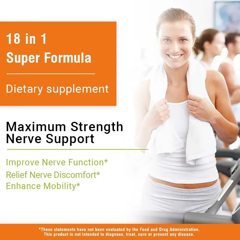 Neuropathy Support Supplement 600mg - Antioxidant, Promotes Nerve Health, Cellular Energy, Metabolism and Anti-aging, Non-GMO