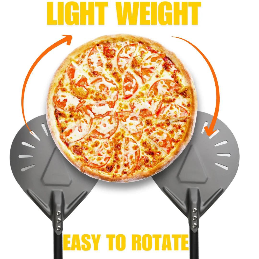 12 13 14 &7 Inch Pizza Peel Long Handle Turning Paddle Aluminum Pizza Turner Baking Tool Perforated  Kitchen Accessories