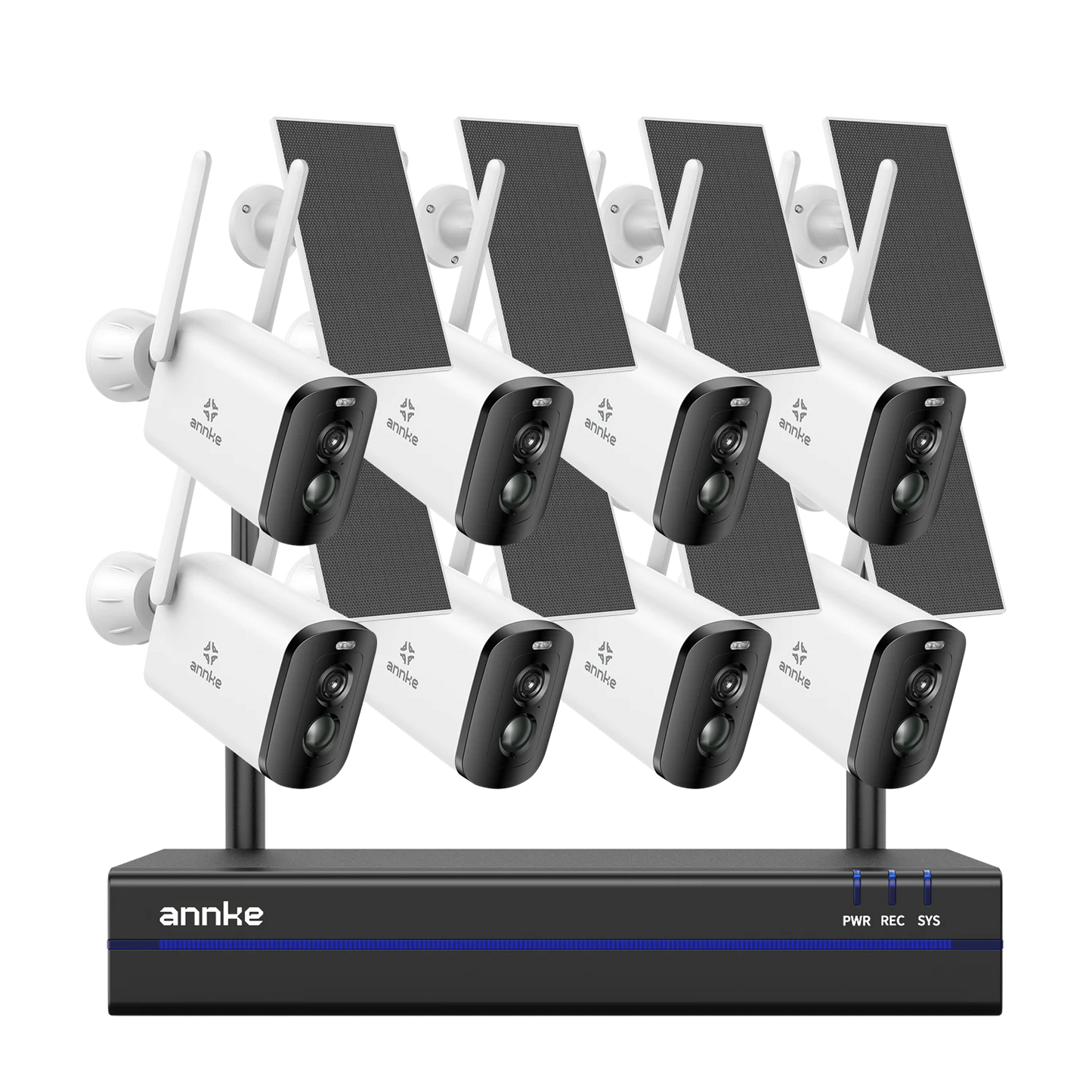 ANNKE 4MP Wireless surveillance system 16CH NVR wifi surveillance camera kit Audio Battery solar surveillance cameras outdoor