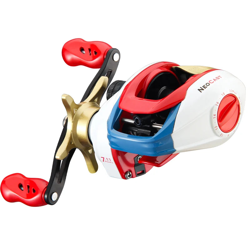 HAUT TON Baitcasting Reel 5KG Max Drag 7.1:1GearRatio 3+1 Metal Bearings Ultralight Smooth For Freshwater Saltwater Fishing Reel