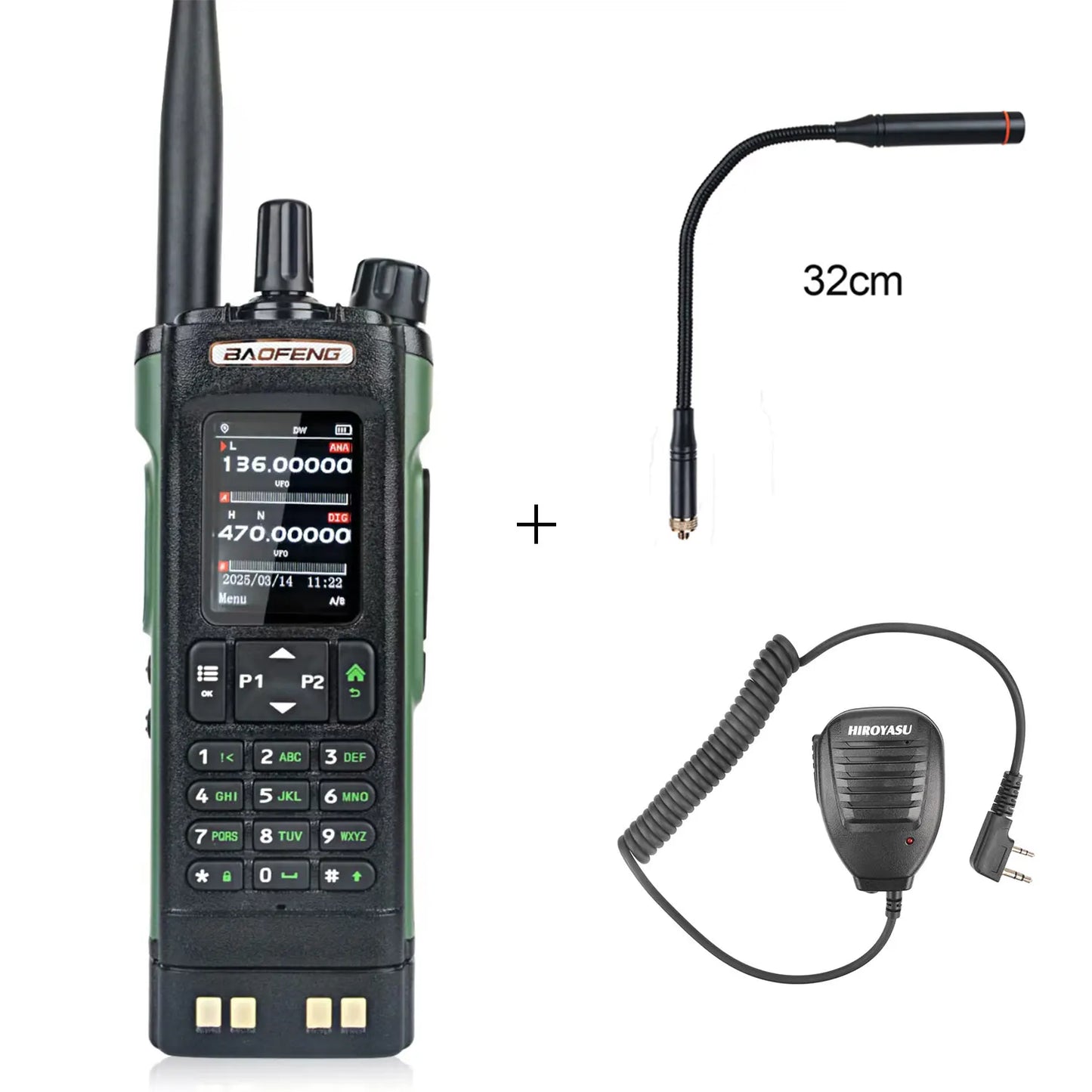 Baofeng DM-32 GPS APRS AES256 Encryption DMR Digital Analog UHF VHF Dual Band 8W Air Band FM Walkie Talkie DM-32UV