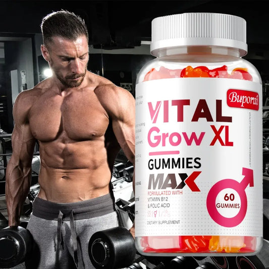 Vital Grow XL Male Gummies - Promotes Muscle Growth and Recovery, Enhances Athletic Performance, Relieves Fatigue - 60pcs