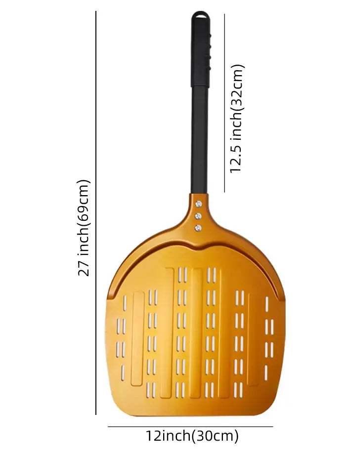 12 13 14 &7 Inch Pizza Peel Long Handle Turning Paddle Aluminum Pizza Turner Baking Tool Perforated  Kitchen Accessories
