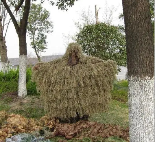 Hunting Cloak Ghillie Suit  Photography Withered Grass Clothes Ghillie Clothes Camouflage Hunter Outdoor Jungle Hunting Poncho