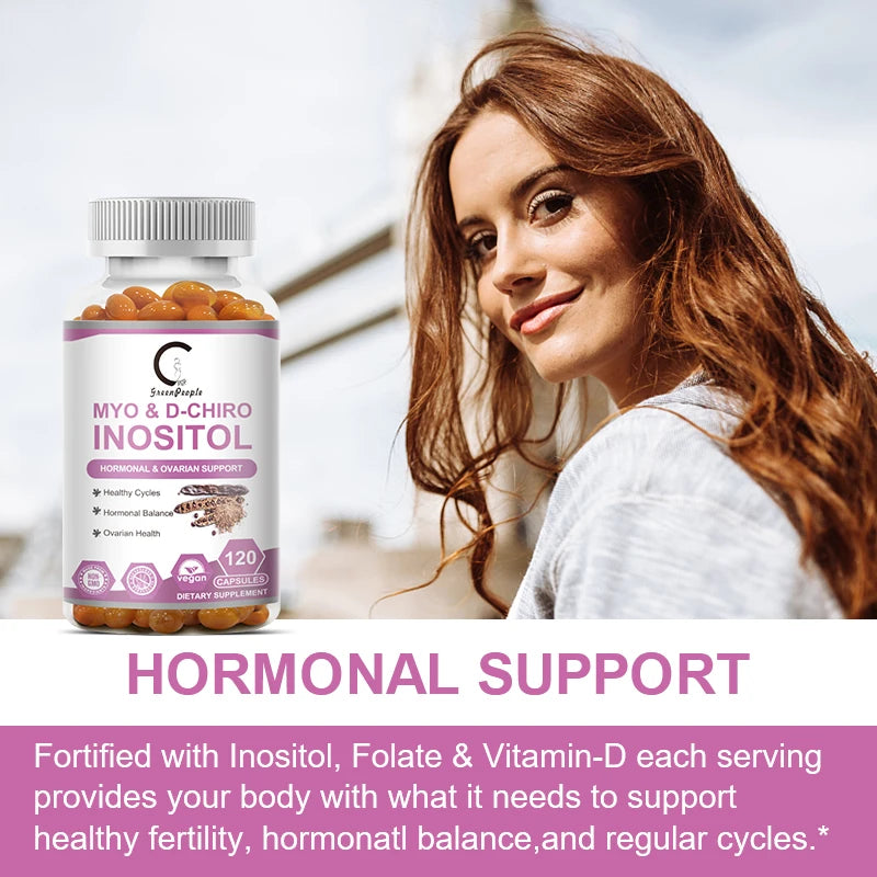 Myo Inositol and D-Chiro Inositol Supplement with Folic Acid Supports Fat Metabolism Healthy Ovarian & Liver Function
