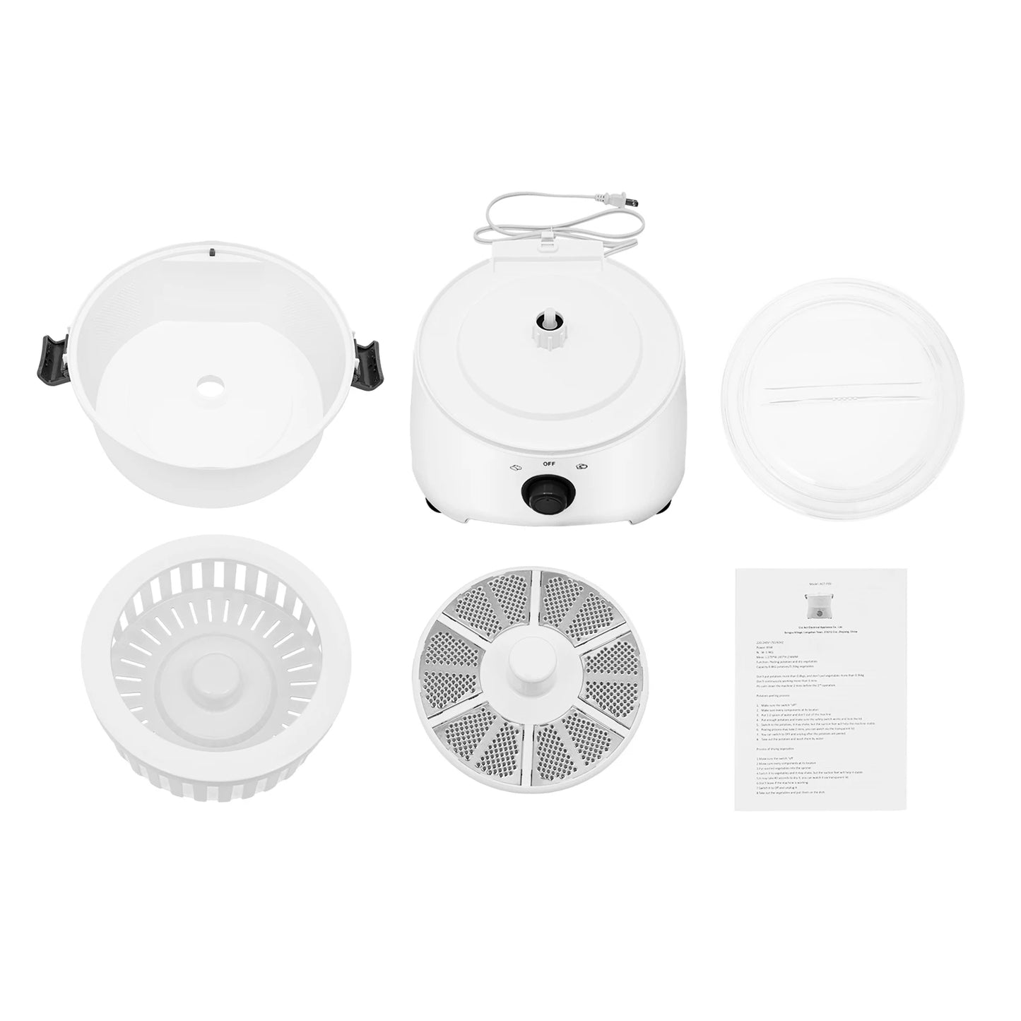 85W Electric Potato Peeler One-button Drive Automatic Peeler Spinner for Kitchens Restaurant Fast Food Shops