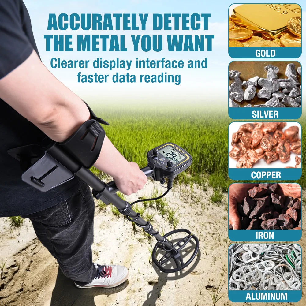 TX-850M Professional High Accuracy Metal Detector New Advanced DSP Chip Adjustable Length Larger LCD Display 11" Waterproof Coil
