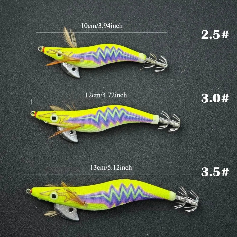 10pcs/set Glow Shrimp Fishing Lure Saltwater Real Shrimp Prawn Lures Cuttlefish Wood Shrimp Baits Squid Jig Fishing Accessories