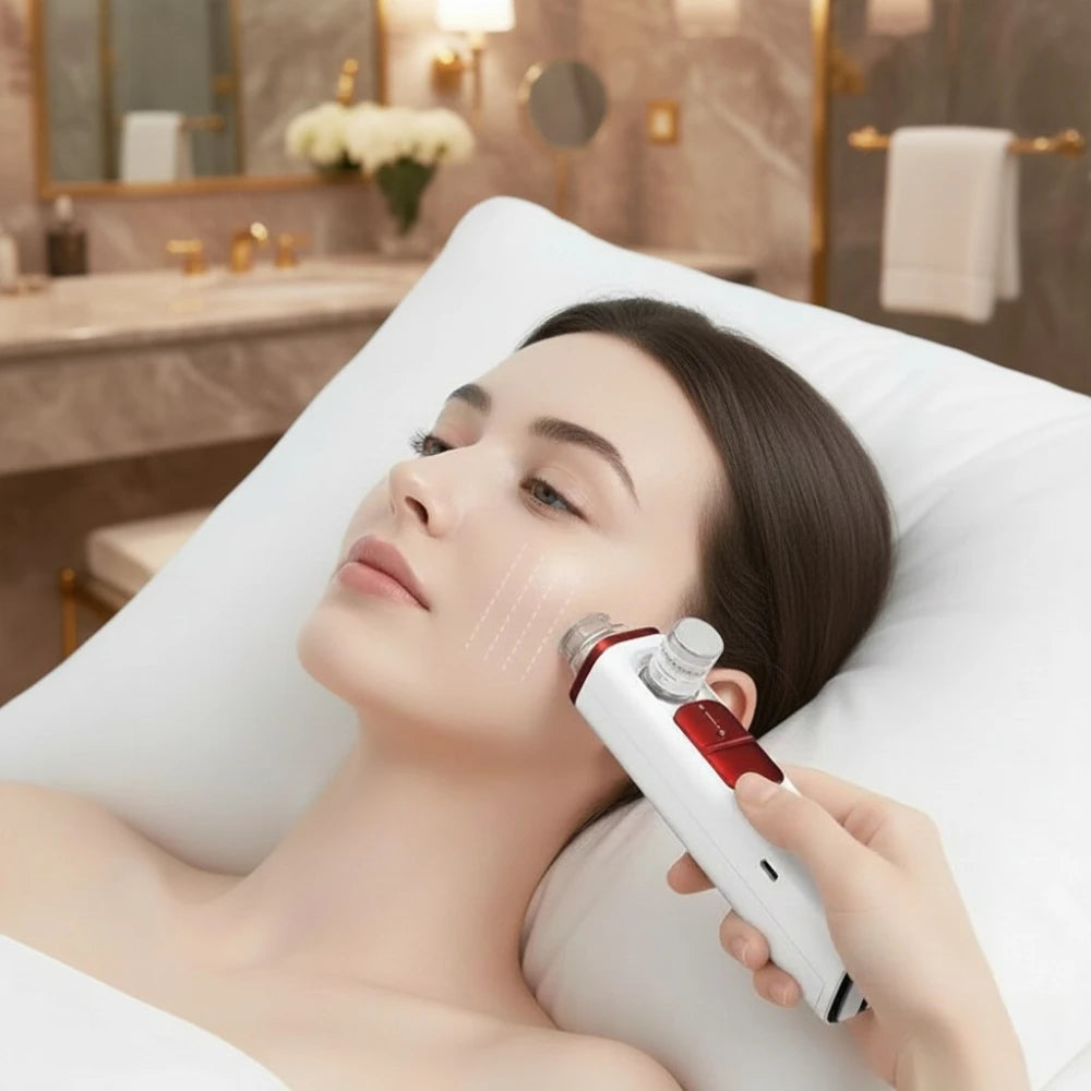 Professional Mesotherapy Gun for Facial Skin Care, Double-headed Negative Pressure Conductive Pulse To Revitalize The Skin