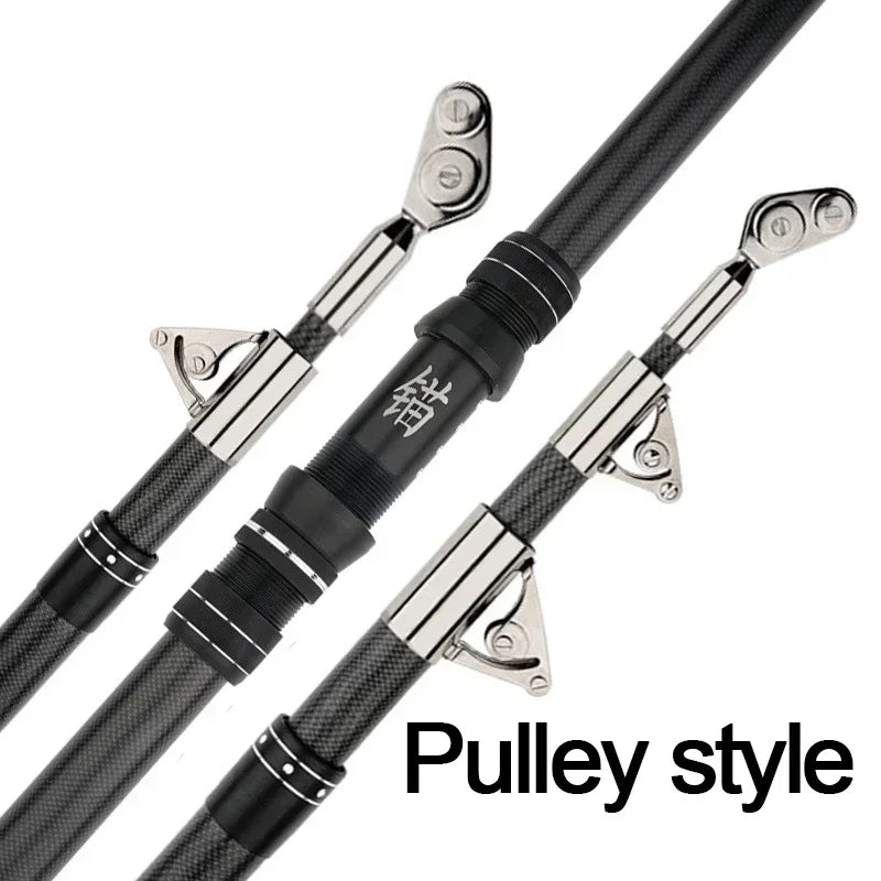 2.1-4.5M Carbon Fishing Rod 50kg above Superhard Long Distance Heavy Fish Throwing shot Rod Telescopic Sea Boat Fihsing Pole