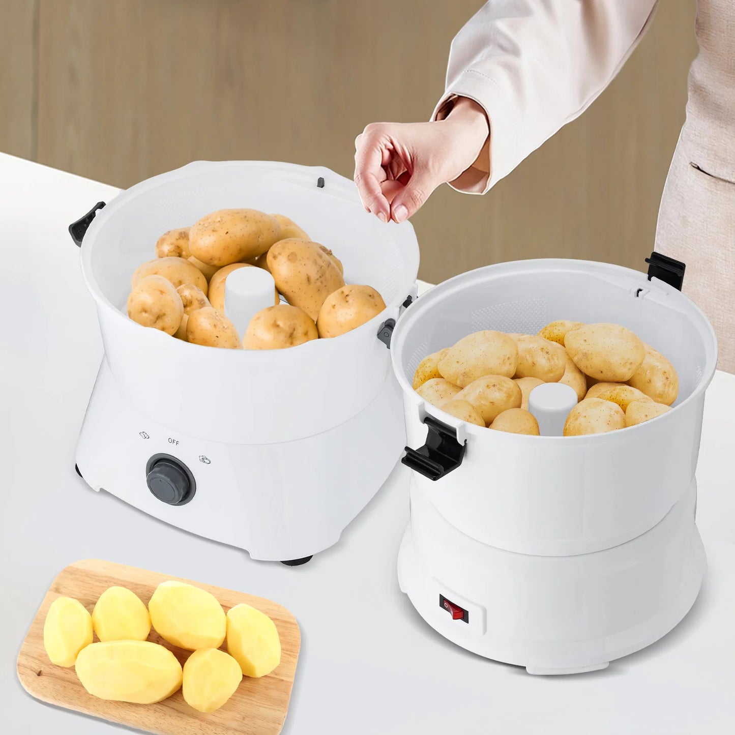85W Electric Potato Peeler One-button Drive Automatic Peeler Spinner for Kitchens Restaurant Fast Food Shops