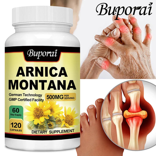 Arnica Montana Capsules - Suitable for Bruises and Swelling, Relieves Pain, Improves Mood, and Boosts Immunity - 120 Capsules