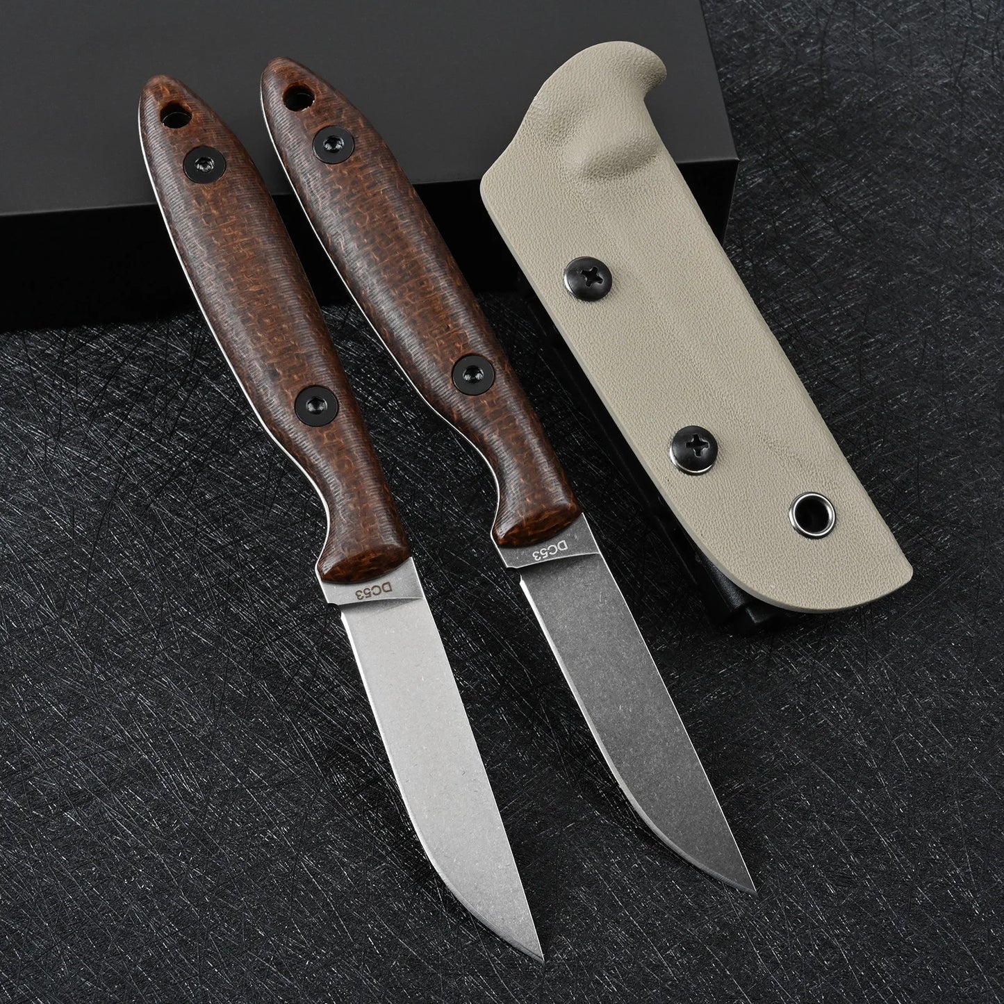 SDOKEDC Knives DC53 Steel Fixed Blade Knife Micarta Handle For Mens Gift EDC Outdoor Survival Camping Fishing