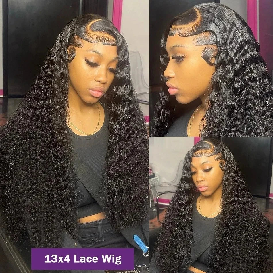 230 Density Frontal Lace Wigs Human Hair Curly Wigs For women Deep Wave 13x6 Hd Lace Frontal Wig 13x4 Water Wave Lace Front Wig
