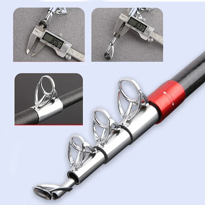 2.1-4.5M Carbon Fishing Rod 50kg above Superhard Long Distance Throwing shot Rod Telescopic Sea Boat High Quality Fishing Gear