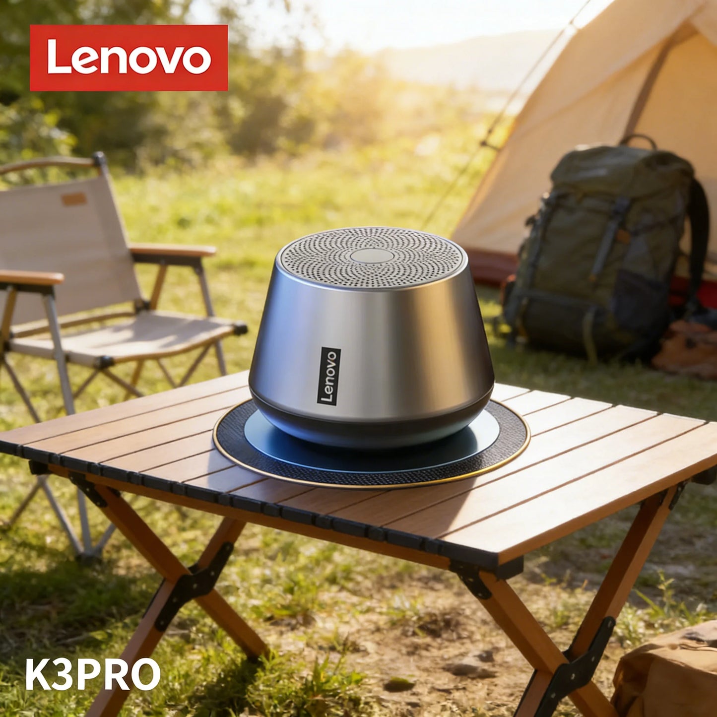 New Lenovo K3 Pro camping stereo wireless Bluetooth speaker HIFI sound quality Lenovo portable stereo surround sound udio player