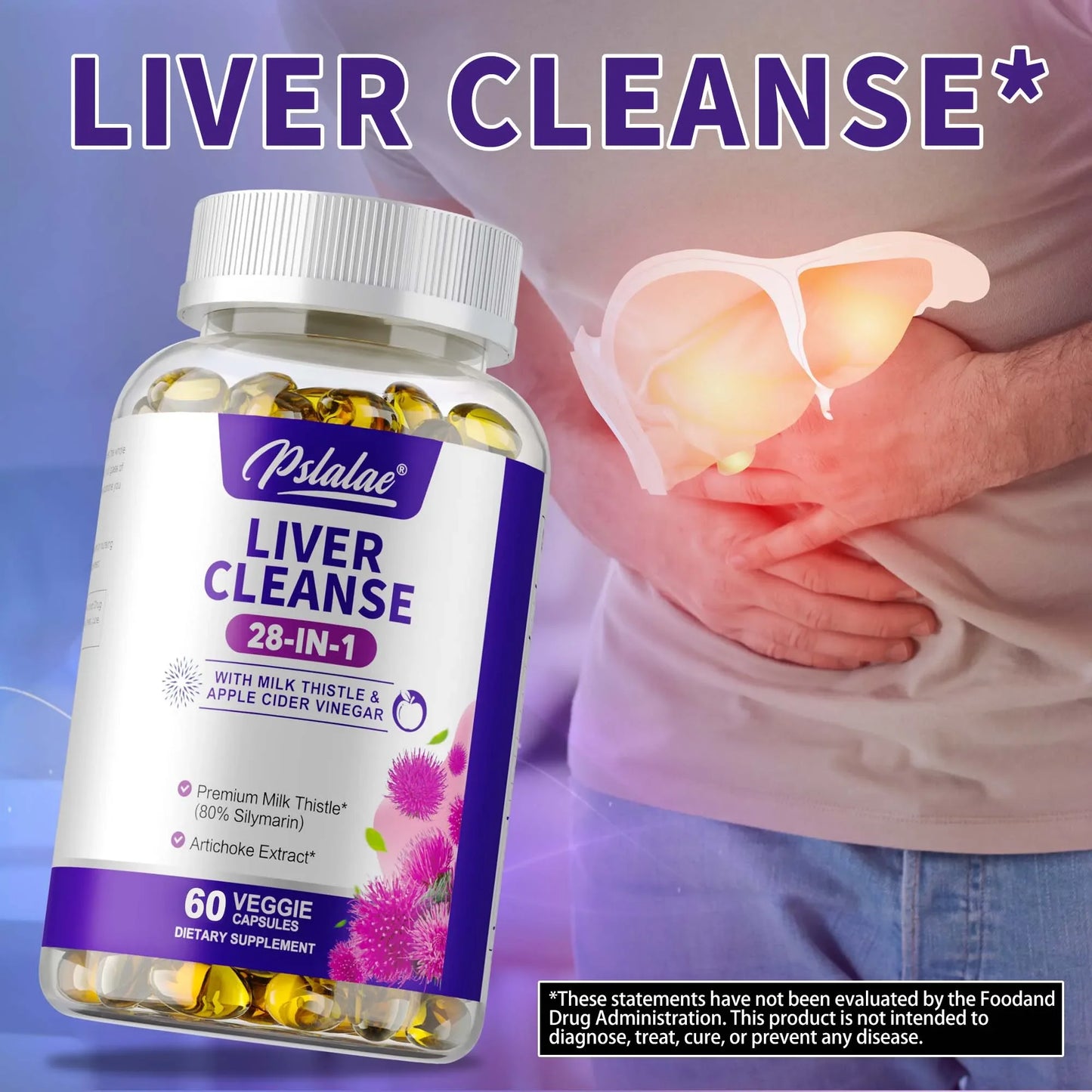 Liver Detox & Cleanse - Supports Immune, Cardiovascular and Respiratory Health,Antioxidant,Supports Fat Metabolism - 60 Capsules