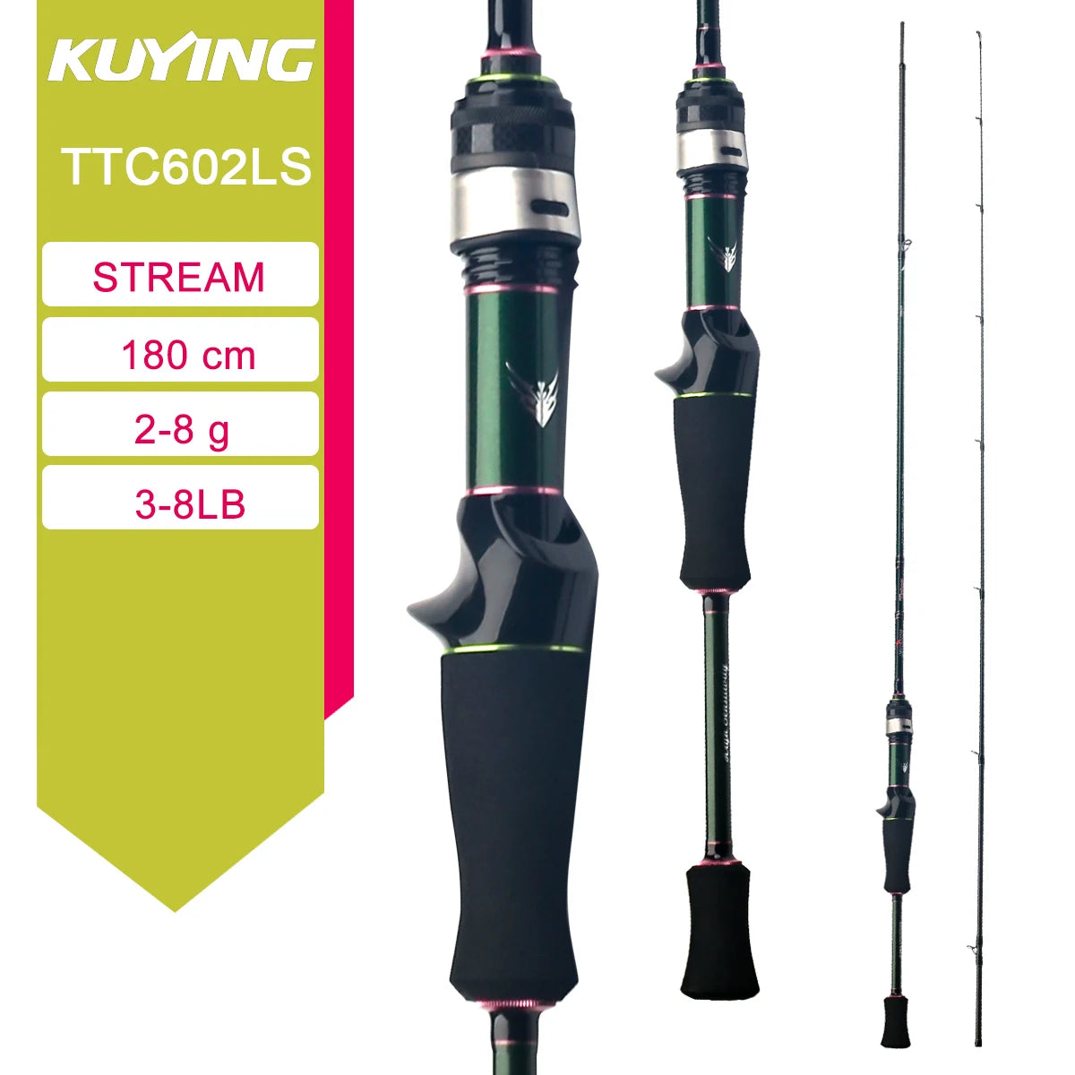 Deliver from USA KUYING TETON TTC662L TTC632UL TTS662L TTC602LS TTS602LS Fishing Lure Rod Casting Spinning River Stream Carbon