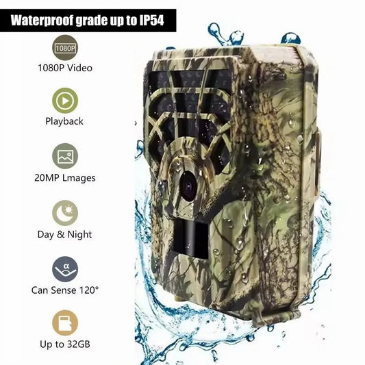 Hunting Trail Camera 20MP 1080P 940nm Infrared Night Vision Motion Activated Trigger Security Cam Outdoor Wildlife Photo Traps