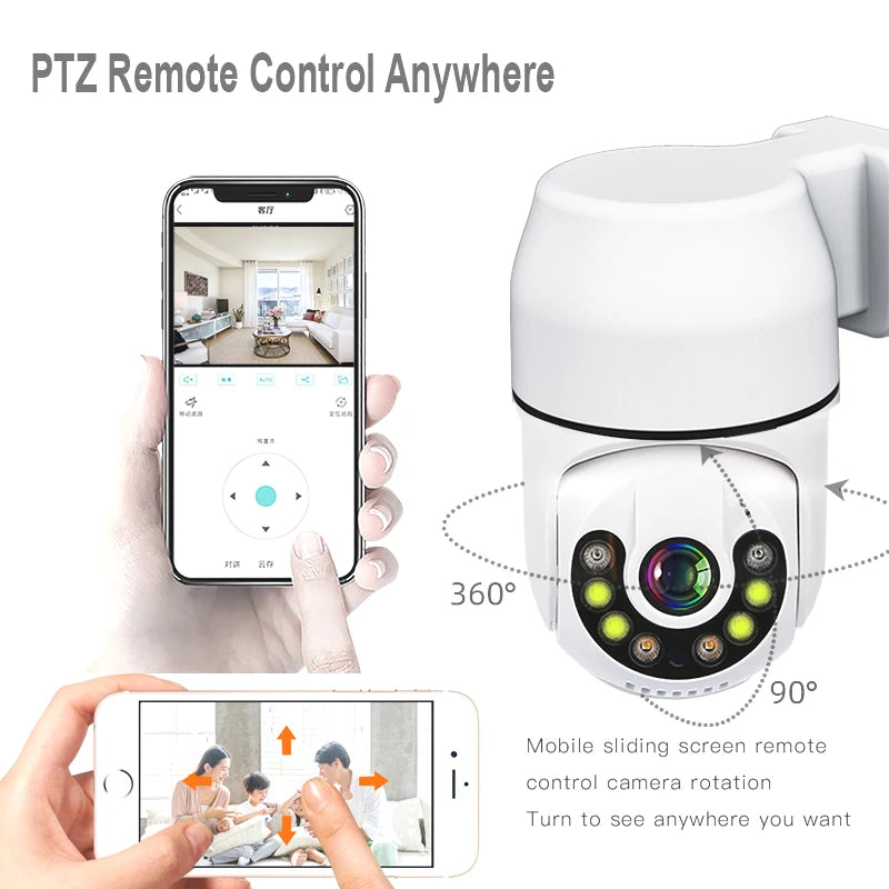 Tuya PTZ IP Camera Wireless Human Auto Tracking Cctv Security Surveillance Color IR NightVision Wifi Plug HD Home Cam Smart Life