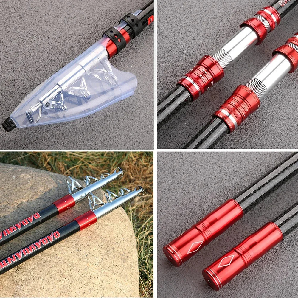 2.1-4.5M Carbon Fishing Rod 50kg above Superhard Long Distance Throwing shot Rod Telescopic Sea Boat High Quality Fishing Gear