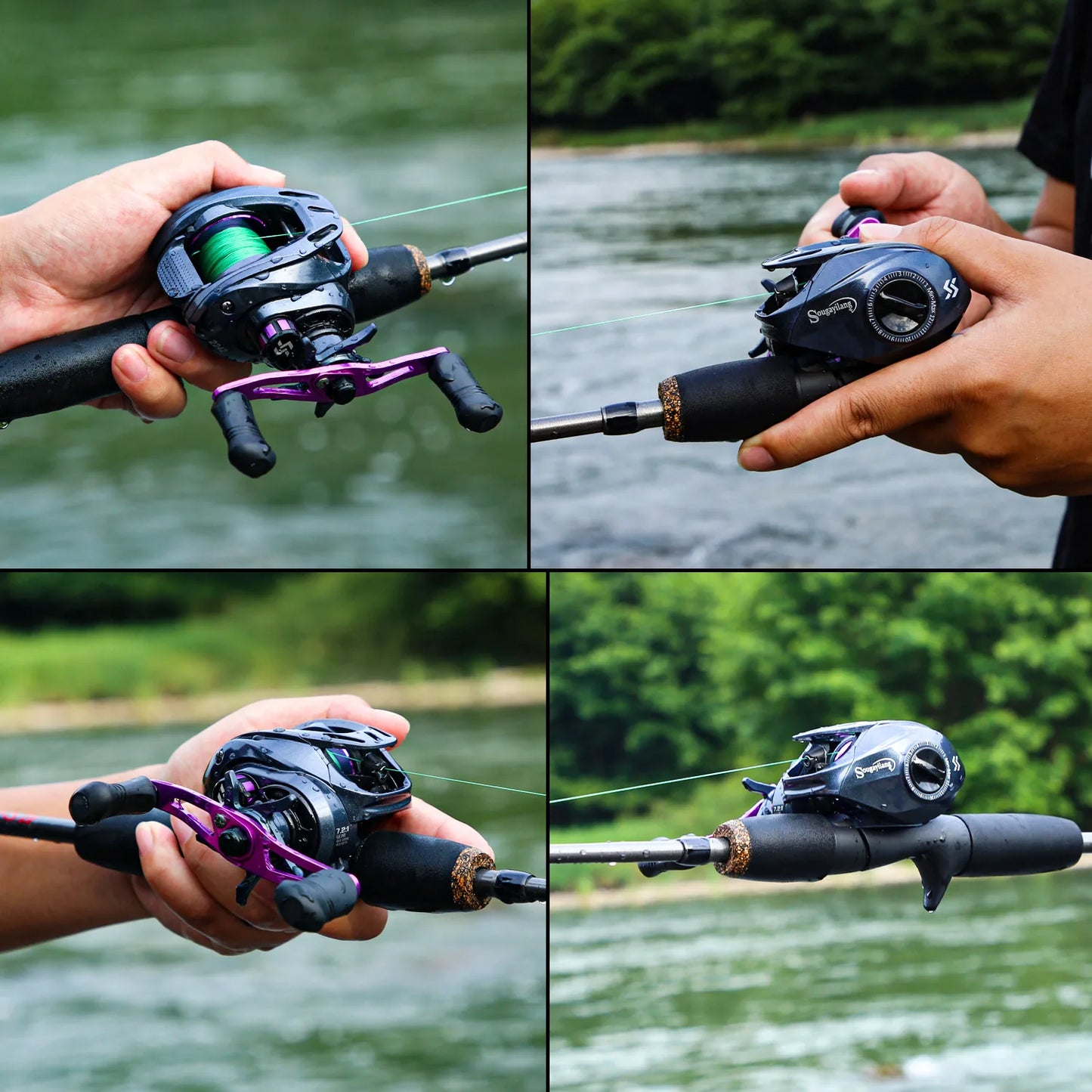 Sougayilang 1.7m Fishing Rod Carbon Fiber Casting Rod and Baitcasting Reel combo with Free Pe Line As Gift Max Drag 8kg for Bass