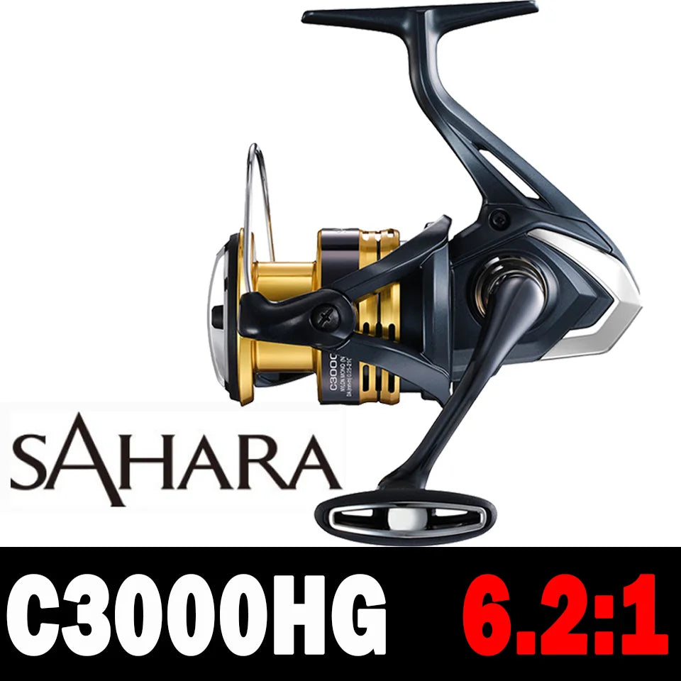 2022 SHIMANO Reel SAHARA Spinning Fishing Reel 5.0:1/6.2:1 Ratio Metal Spool 3-11KG Power Saltewater Fishing Reels