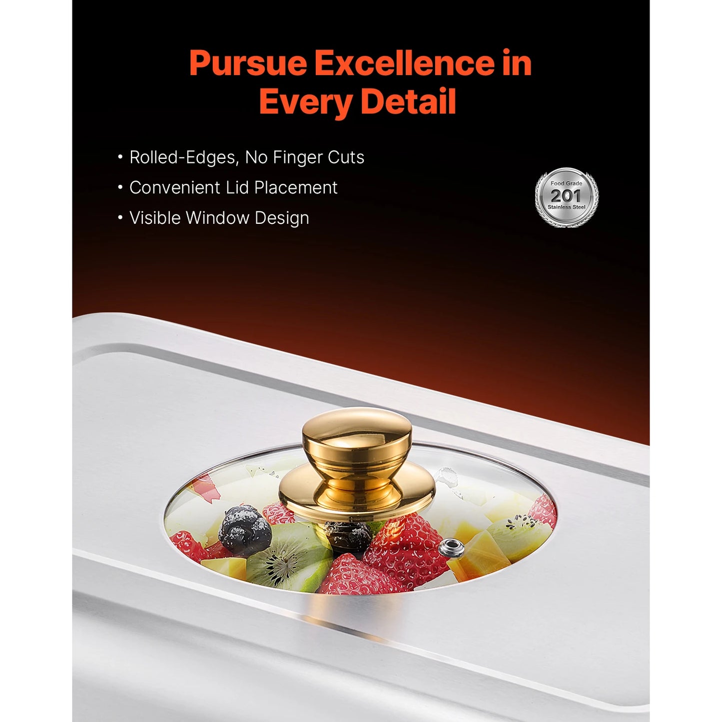 SucceBuy 8 Qt 2 4 Pack Chafing Dish Buffet Set Stainless Steel Chafer with 4 Full Size Pans Rectangle Catering Warmer Server