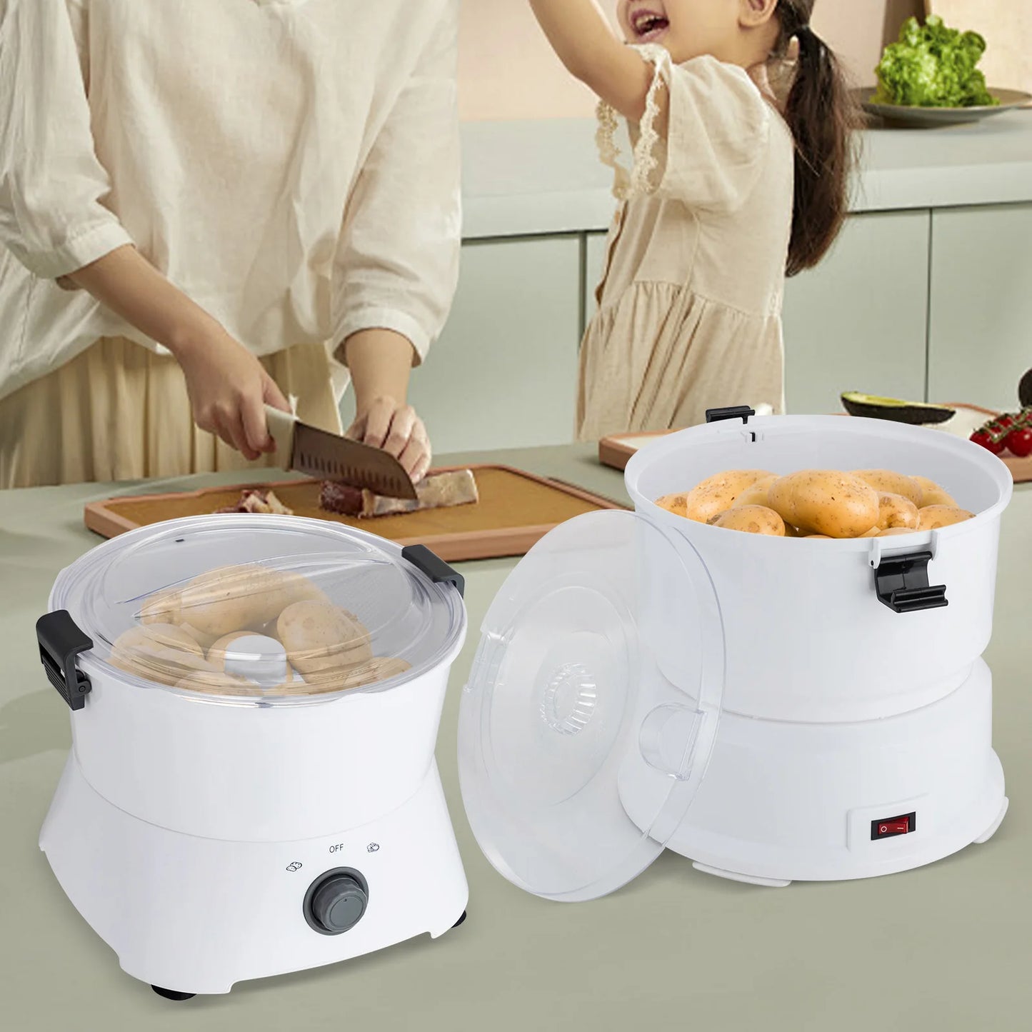 85W Electric Potato Peeler One-button Drive Automatic Peeler Spinner for Kitchens Restaurant Fast Food Shops