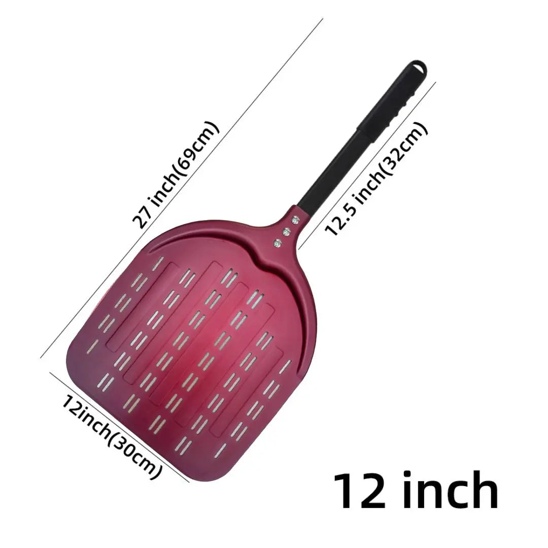 12 13 14 &7 Inch Pizza Peel Long Handle Turning Paddle Aluminum Pizza Turner Baking Tool Perforated  Kitchen Accessories