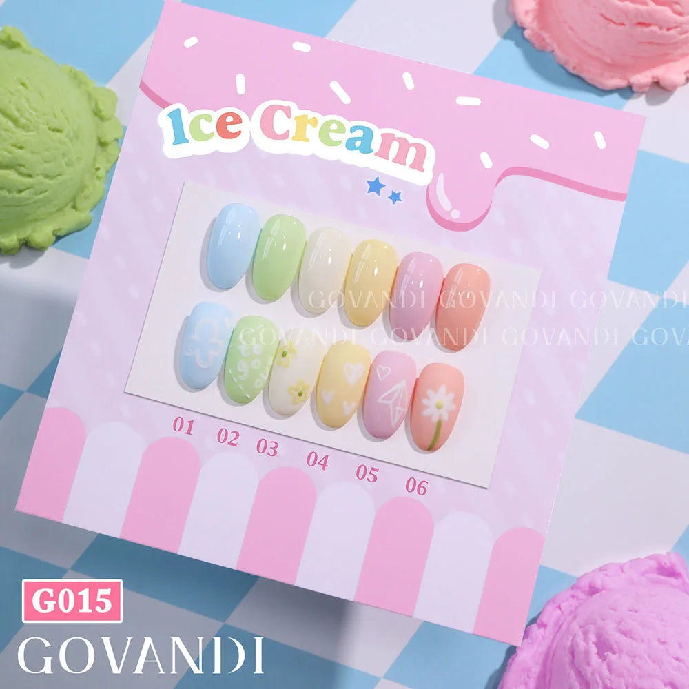 High-end Cream Milk 6pcs Gel Nail Polish Set 15ml Soak Off UV LED Gel Varnishes With Free Color Card For Nail Salon Lacquer 15ml