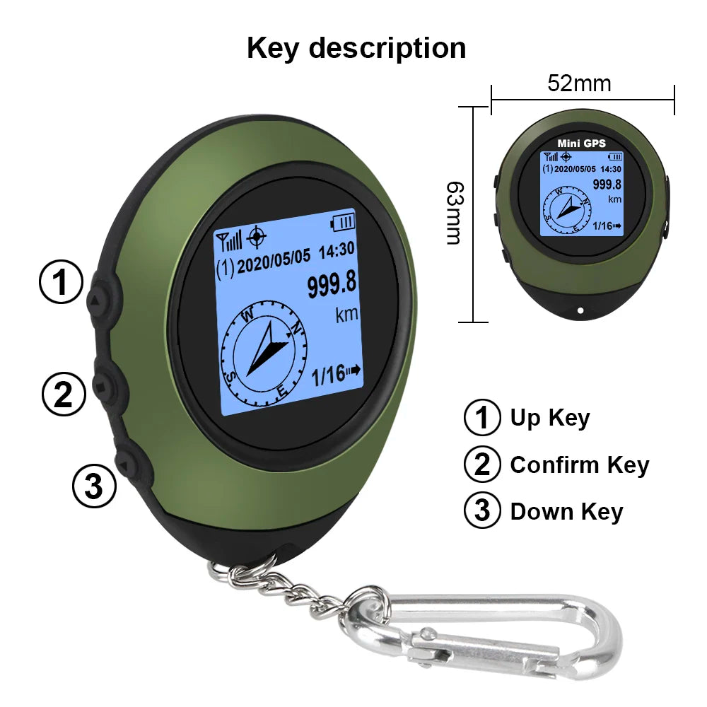 High-Precision Satellite Mini Handheld GPS Coordinates Compass Altitude Locator Navigator Outdoor Sports Travel Hiking Tracking