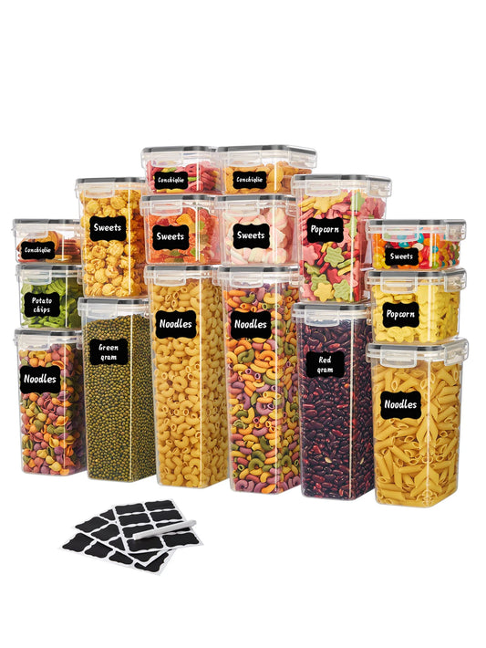 30pcs，storage and organization，labeled and marked airtight food storage containers and condiment jars - keep grains, flour
