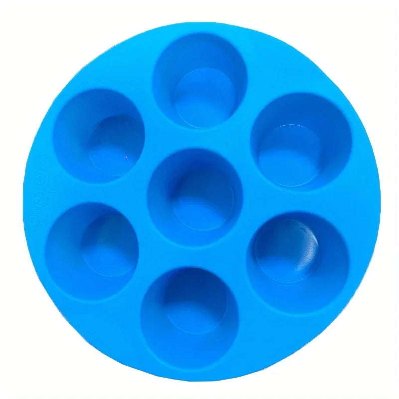 Silicone Egg Bite Molds for Air Fryer - 7-Cavity Non-Stick Muffin Pan for Cupcakes/Quiches/Tarts - Dishwasher Safe