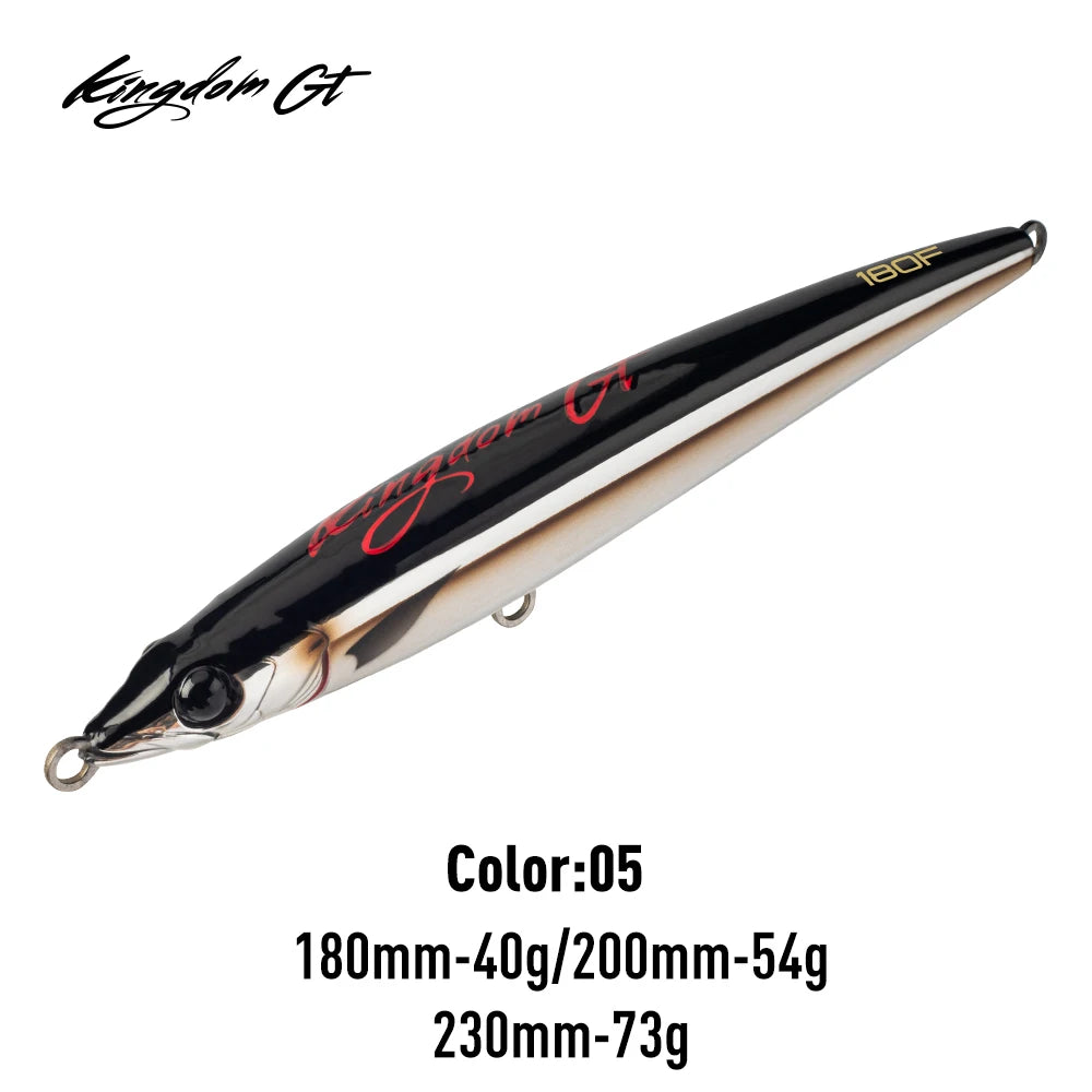 Kingdom Floating Pencil Sea Fishing Lure 40g  54g 73g GT Tuna Saltwater Fishing Artificial Hard Wobbler For Sea Fishing