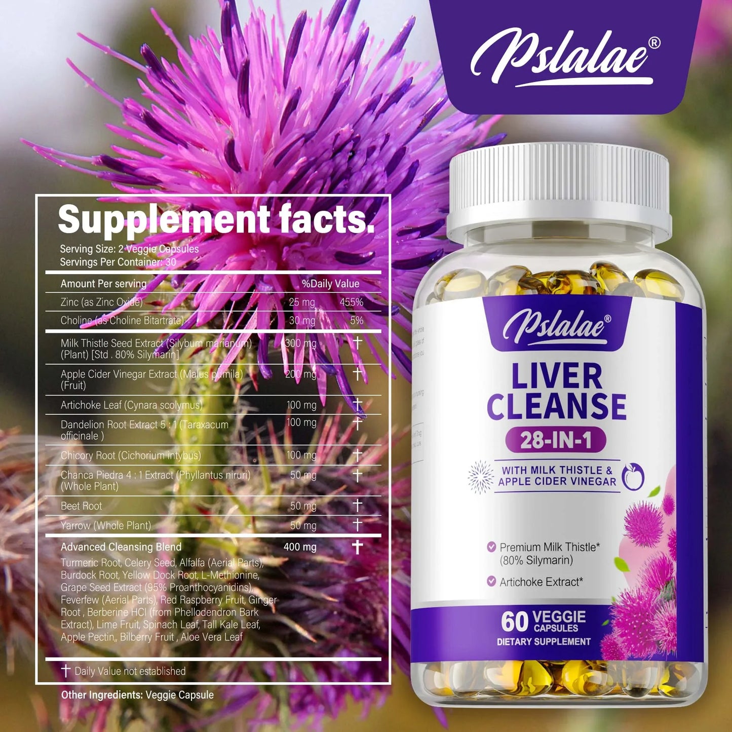 Liver Detox & Cleanse - Supports Immune, Cardiovascular and Respiratory Health,Antioxidant,Supports Fat Metabolism - 60 Capsules