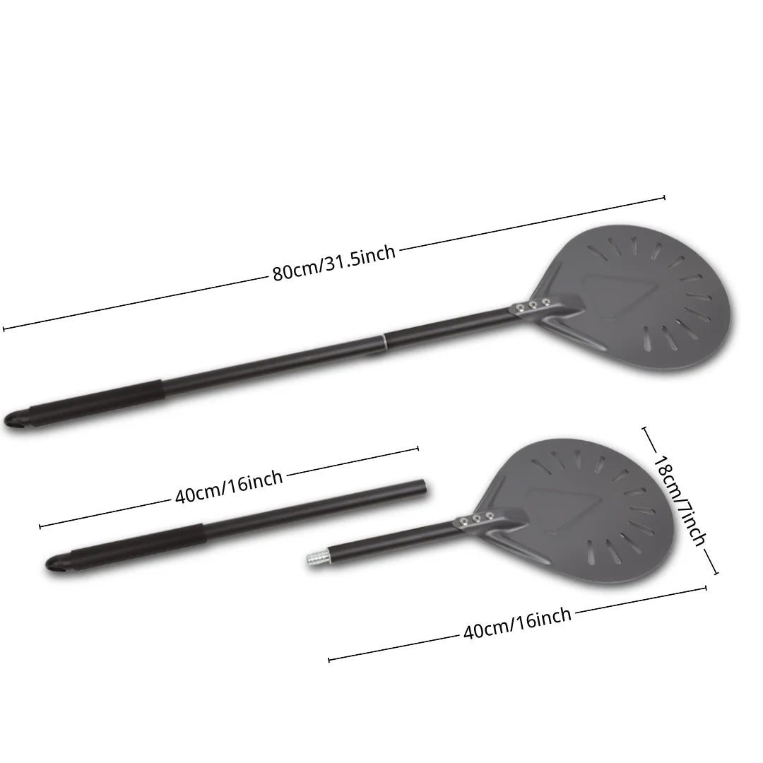 12 13 14 &7 Inch Pizza Peel Long Handle Turning Paddle Aluminum Pizza Turner Baking Tool Perforated  Kitchen Accessories