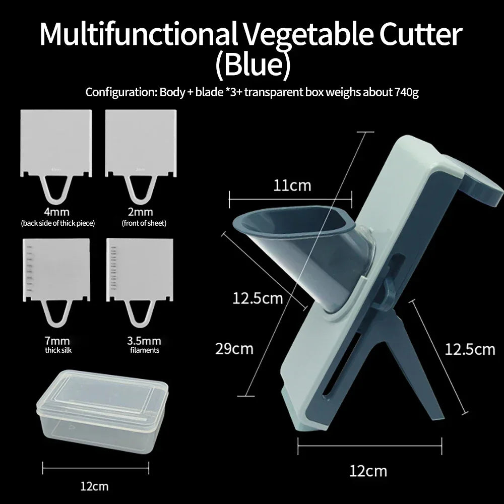 Slicer Safe Mandoline Vegetable Cutter Veggie Dicer Slicer for Julienne French Fry and Potato Get Storage Box with Lid