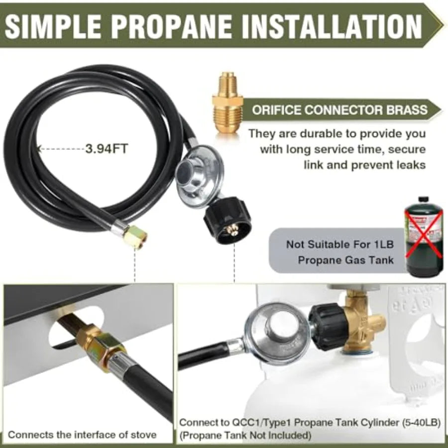 Portable Double Burner Propane Gas Cooktop with Auto Ignition for Outdoor Camping RV and Kitchen Use 19 000 BTU Tempered Glass