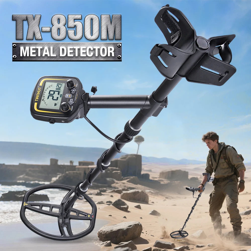 TX-850M Professional High Accuracy Metal Detector New Advanced DSP Chip Adjustable Length Larger LCD Display 11" Waterproof Coil