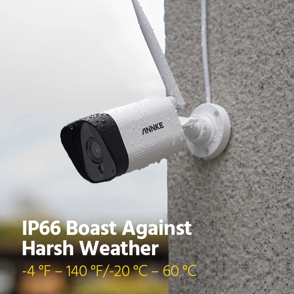 Annke WAS500 H.264+ 5MP Wireless CCTV System 10CH NVR Video Surveillance Kit Two Way Audio WIFI 4Pcs IP Security Camera 3.6MM