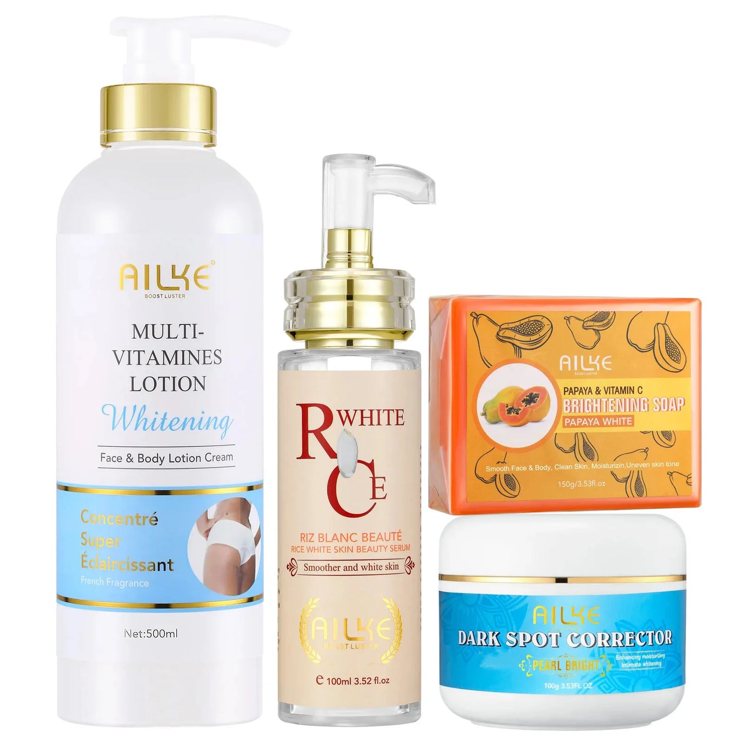 AILKE Multi Vitamin Brightening Body Lotion, Clean Skin, Increase Skin Radiance, Smooth, Even Skin Tone, Moisturizer Cream