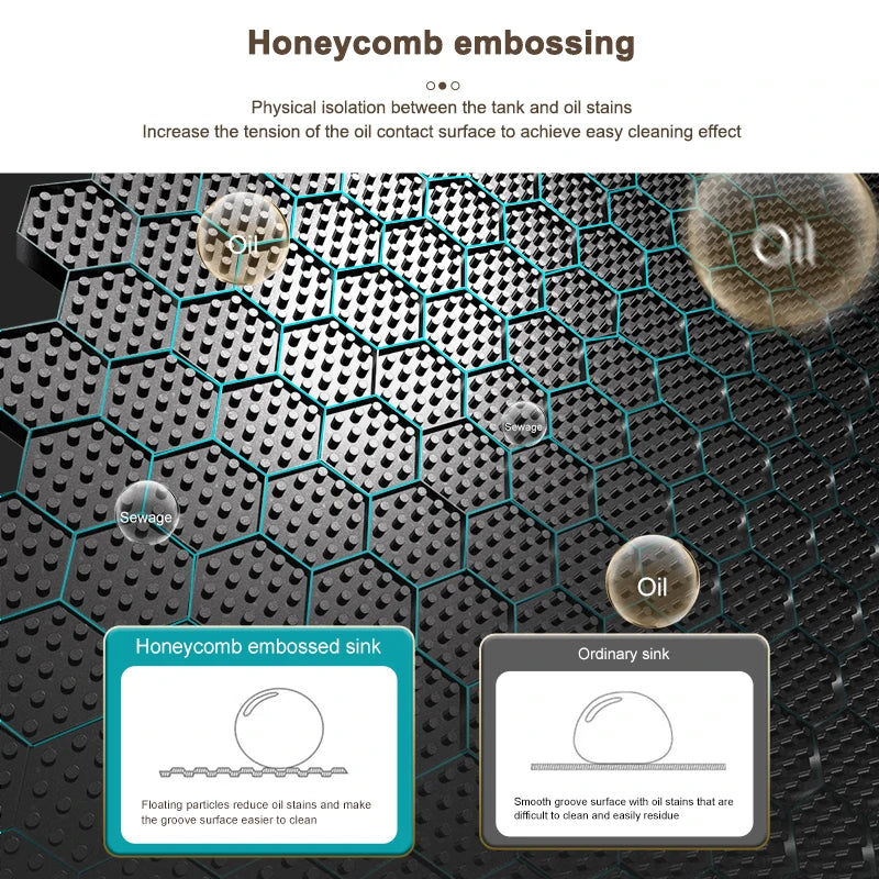 Stainless Steel Waterfall Kitchen Sink New Embossed Extra Large Single Slot Modern Digital Display Multifunctional Kitchen Sinks