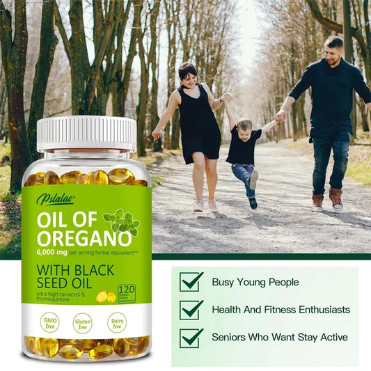 Oregano Oil Softgels - Promotes Digestion and Intestinal Health, Balance Intestinal Flora, Blood Circulation, Immune System