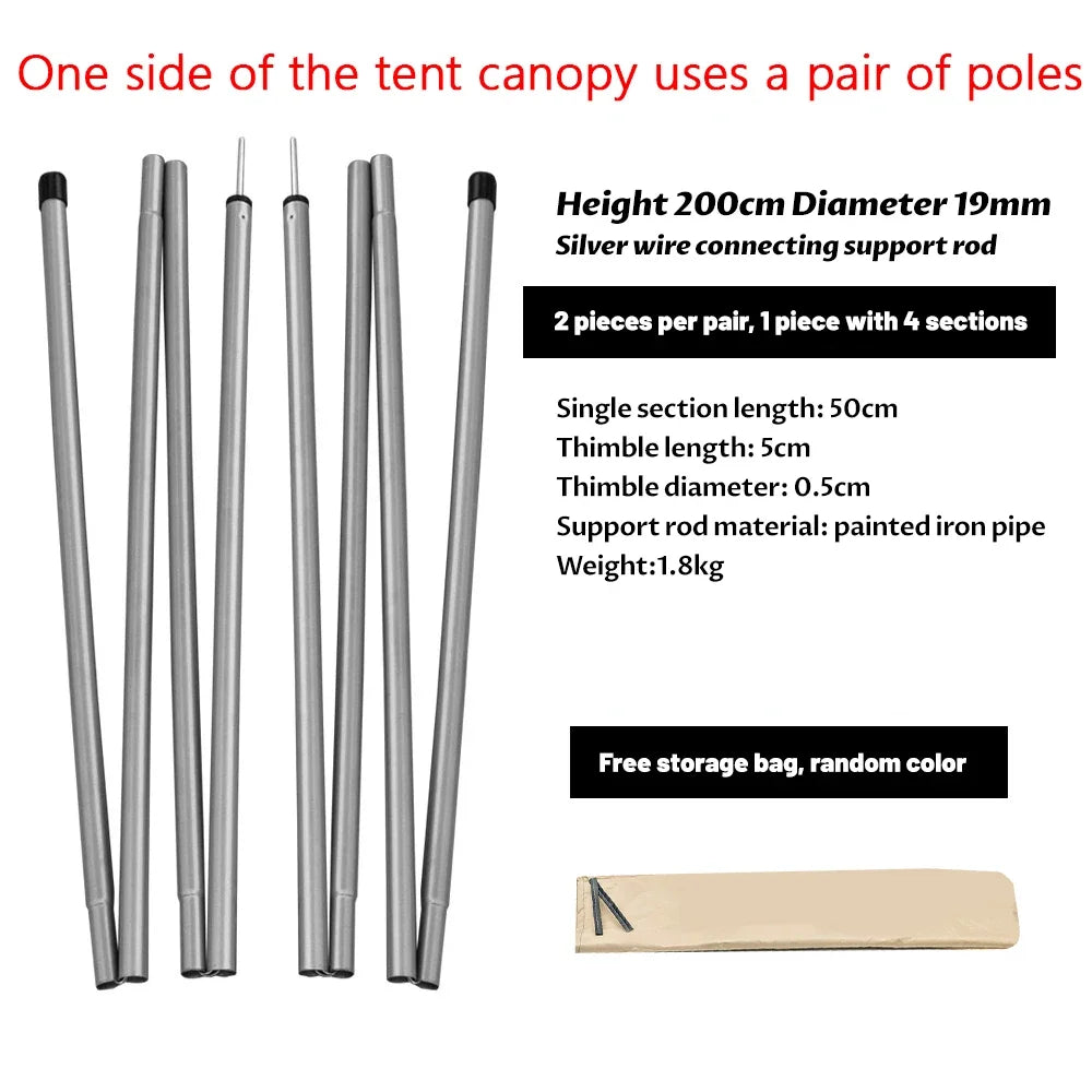 Outdoor Camping Tent with Chimney Large Family 5-9 Person Waterproof Sun Protection with Aluminum Poles Beach Hiking Fishing