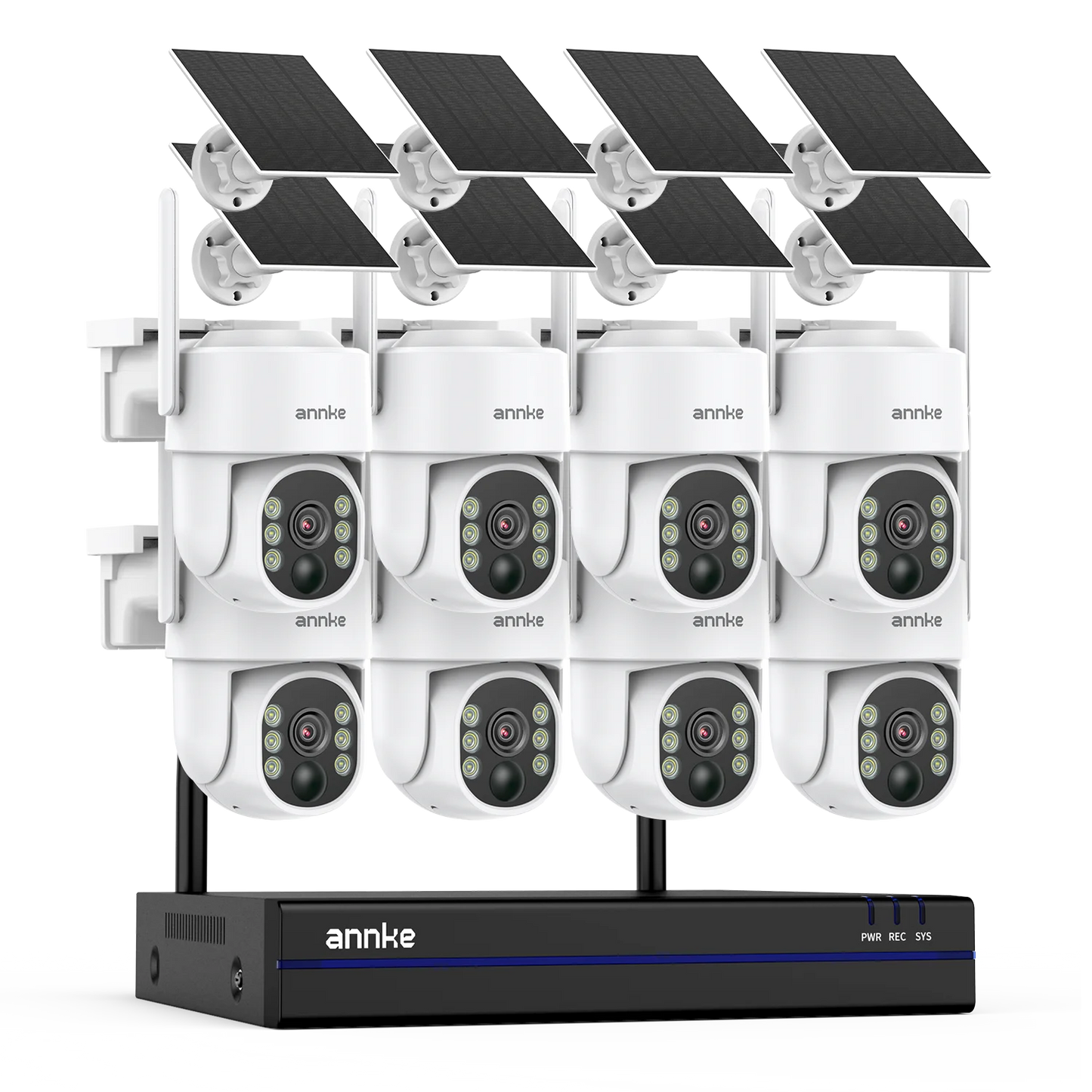 ANNKE 4MP Wireless surveillance system 16CH NVR wifi surveillance camera kit Audio Battery solar surveillance cameras outdoor