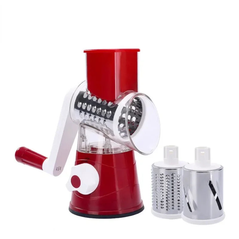 Multifunctional Vegetable Slicer Shredder Cutter Tool 3 Sharp Drums Manual Hand Operated Grater Cheese Peanut Cookie Chopper