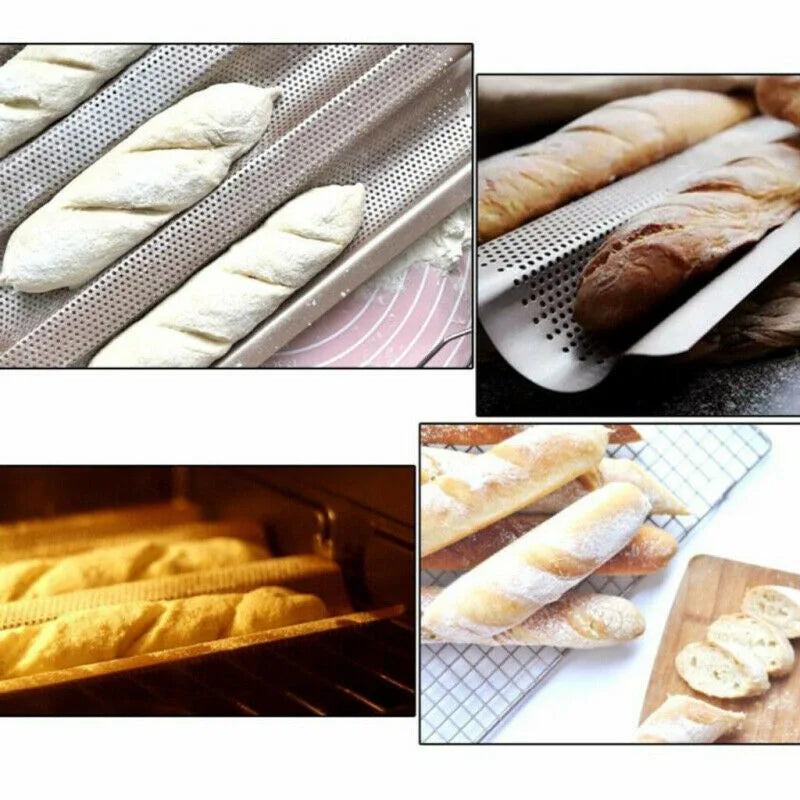 Baguette Pan French Bread Baking Mould Bakeware Groove Waves Mold Cake Oven Pastry Tray Dishes Cooking Accessories Toaster Tool