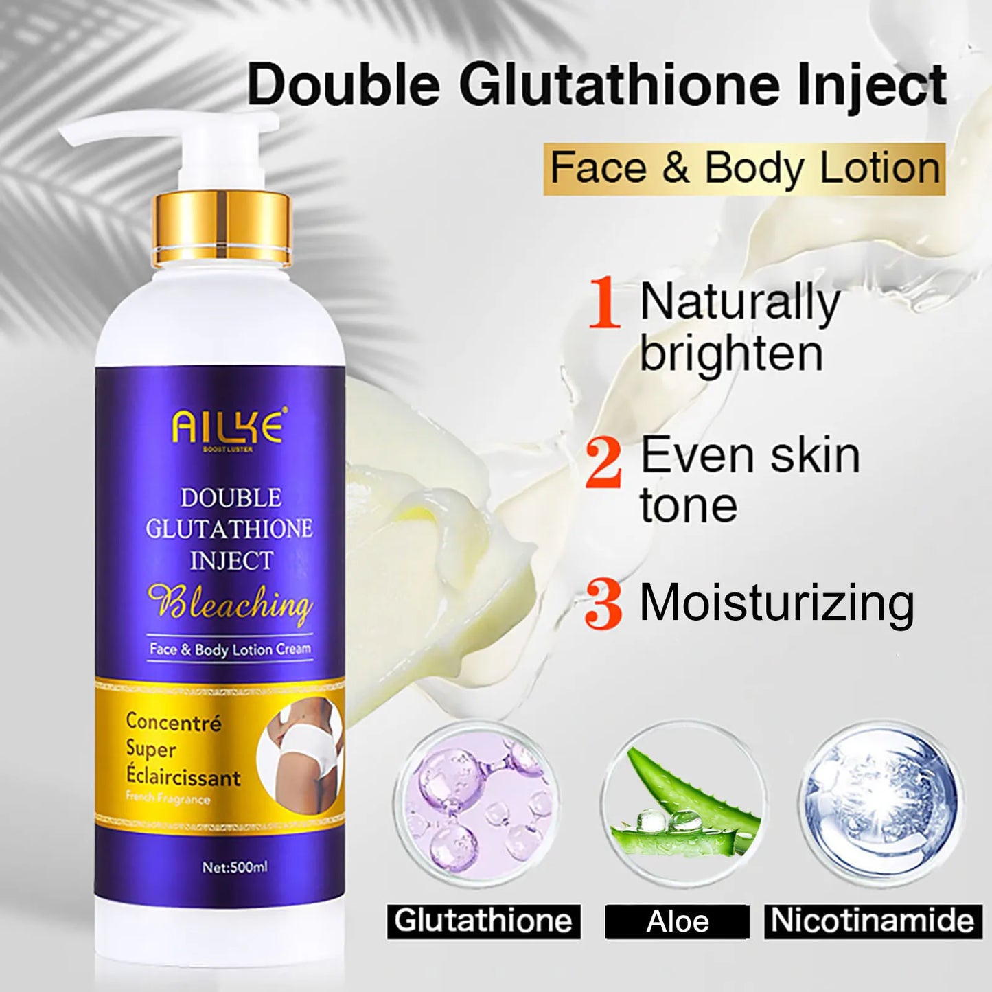 AILKE Glutathione 5-in-1 Women Skin Care Kit, With Body Lotion,  Serum, Dark Spot Removal Cream, Body Cream, Brightening Soap